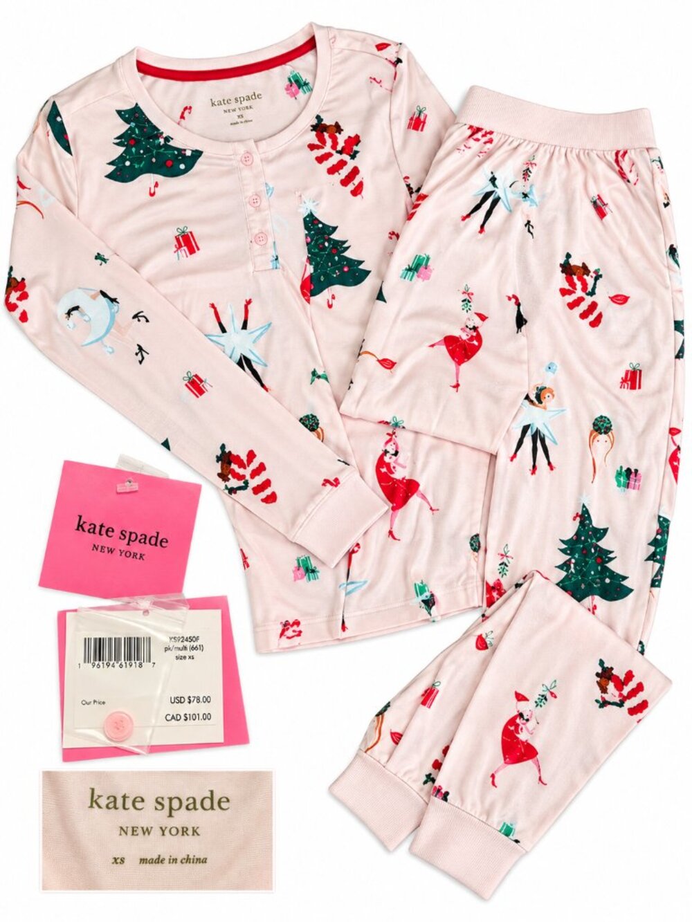 Kate Spade Christmas Pajamas xs